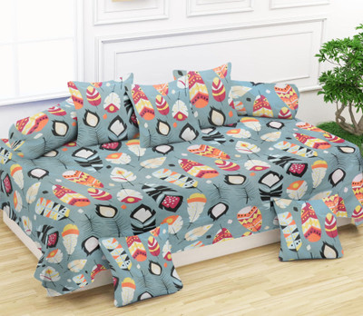KURRY HOME FURNISHING Polycotton Abstract Diwan Set(Multicolor)