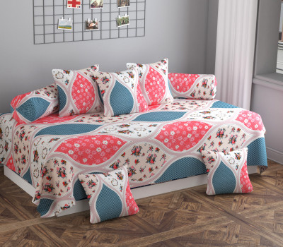 STEDO Cotton Abstract Diwan Set(White)