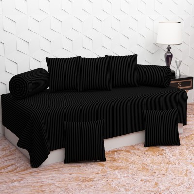 BROMWICK Polycotton Striped Diwan Set(Black)