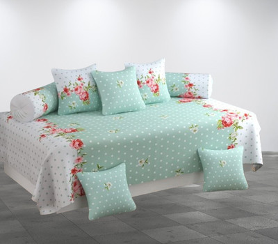 CLIDE Cotton Abstract Diwan Set(Multicolor)