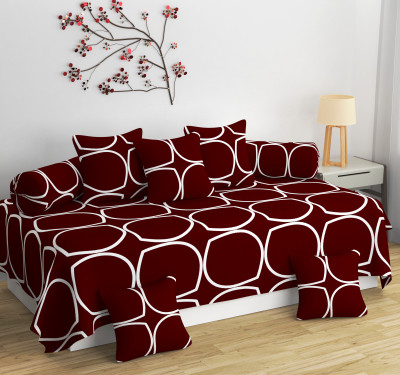 Pinkleaf Polycotton Abstract Diwan Set(Maroon)
