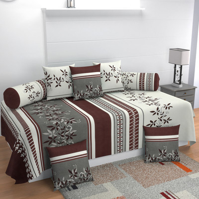 MANIQATEX Cotton Floral Diwan Set(Multicolor)