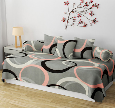 Flipkart SmartBuy Polycotton Abstract Diwan Set(Grey)