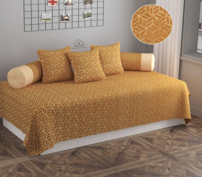 Zesture Chenille Plain Diwan Set(Beige)