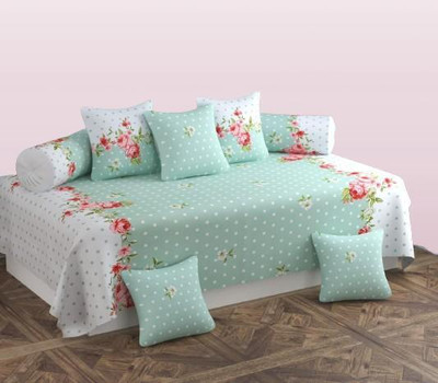 CLIDE Cotton Abstract Diwan Set(Multicolor)