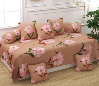 Hetvik home decor Polycotton Abstract Diwan Set(Multicolor)