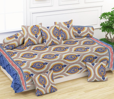 KURRY HOME FURNISHING Polycotton Abstract Diwan Set(Multicolor)