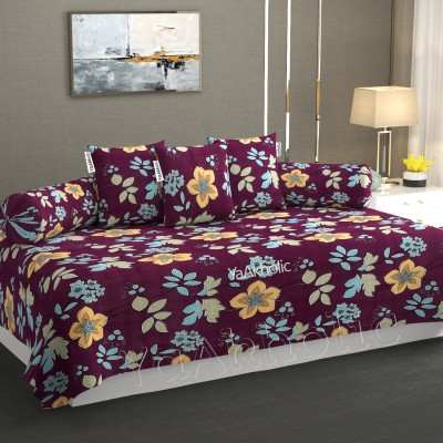 YaAkholic Cotton Floral Diwan Set(Purple)