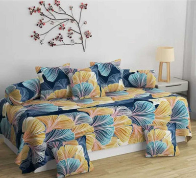 AJ fab Cotton Floral Diwan Set(Multicolor)