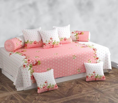 CLIDE Cotton Abstract Diwan Set(Multicolor)