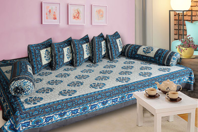 SkyKross Cotton Floral Diwan Set(Multicolor)