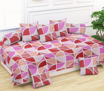 KURRY HOME FURNISHING Polycotton Abstract Diwan Set(Multicolor)