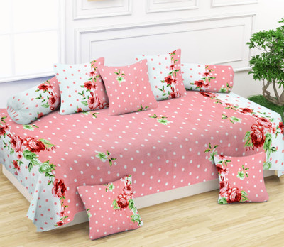 Laughing buddha Cotton Abstract Diwan Set(Multicolor)