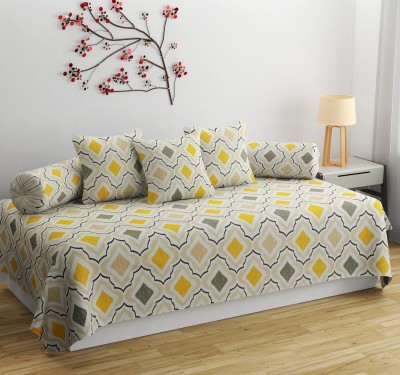 SHOMES Cotton Geometric Diwan Set(Multicolor, Yellow)