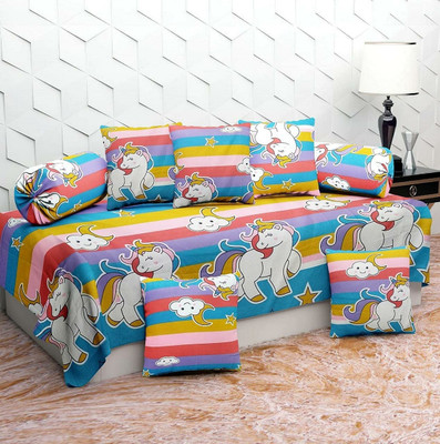 Rabhnoor Polycotton Animal Diwan Set(Multicolor)