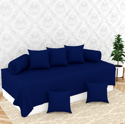 BROMWICK Polycotton Plain Diwan Set(Blue)