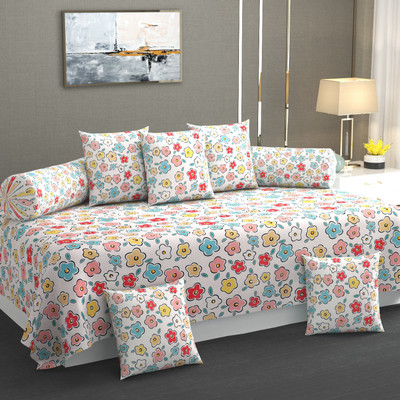 Amrange Polycotton Abstract Diwan Set(Multicolor)