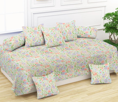 KURRY HOME FURNISHING Polycotton Abstract Diwan Set(Multicolor)