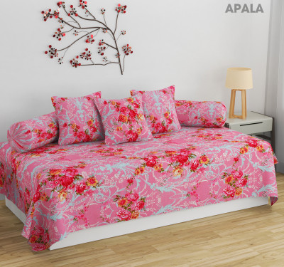 Apala Cotton Abstract Diwan Set(Pink)