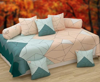 CLIDE Cotton Abstract Diwan Set(Multicolor)