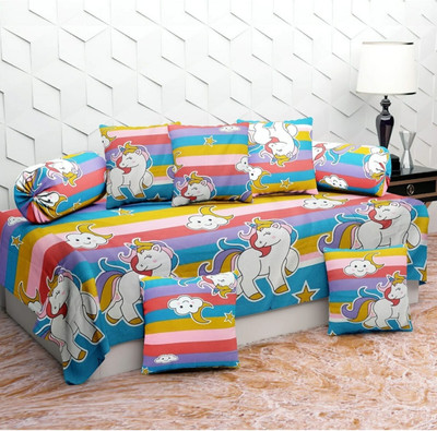 BELVOSTUM Polyester Cartoon Diwan Set(Multicolor)