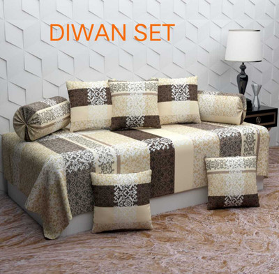 SHVERIRA STYLE Cotton Checkered Diwan Set(Brown)