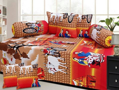 Newigi Polycotton Cartoon Diwan Set(Multicolor)