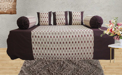 Dekor World Cotton Abstract Diwan Set(Beige)