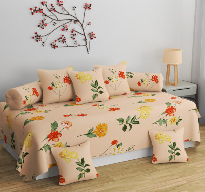 BELVOSTUM Polycotton Abstract Diwan Set(Orange)