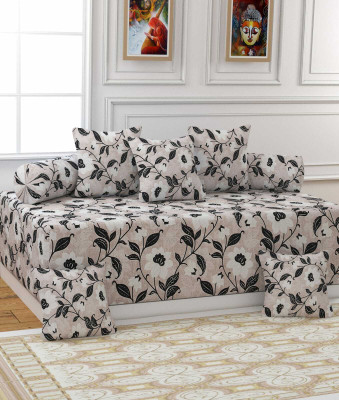 mahi style Cotton Floral Diwan Set(Grey)