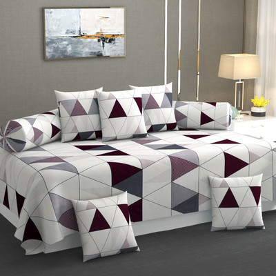 Amrange Polycotton Abstract Diwan Set(Multicolor)