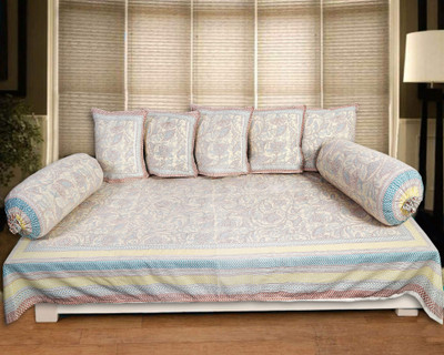 Go Texstylers Cotton Floral Diwan Set(Multicolor)