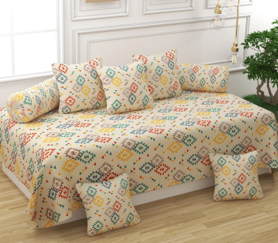 CHHILAKIYA Cotton Floral Diwan Set(Orange, Orange)