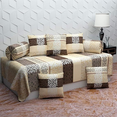 jyotaksh Cotton Floral Diwan Set(Brown)