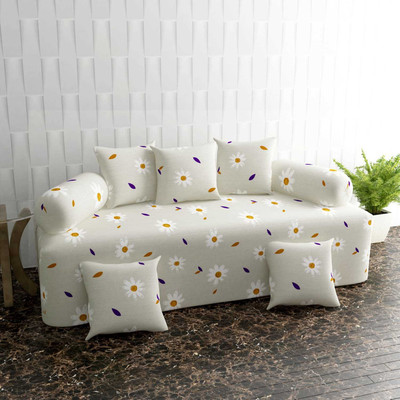 PROLOOM Polycotton Floral Diwan Set(Green)