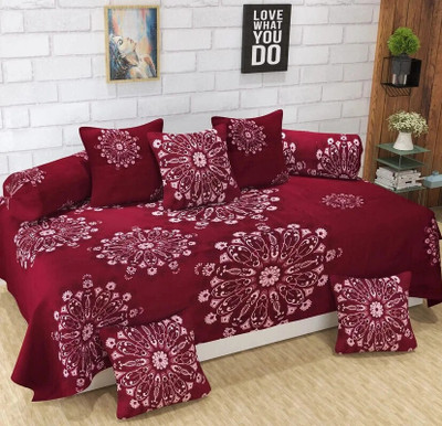 Hetvik home decor Polycotton Abstract Diwan Set(Multicolor)