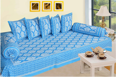 SkyKross Cotton Floral Diwan Set(Multicolor)