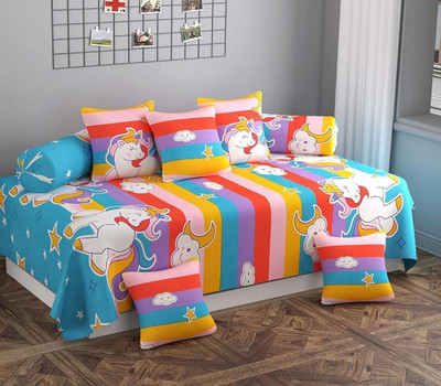Sosha Polycotton Abstract Diwan Set(Multicolor)