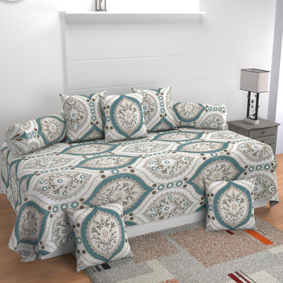 MANIQATEX Cotton Floral Diwan Set(Multicolor)