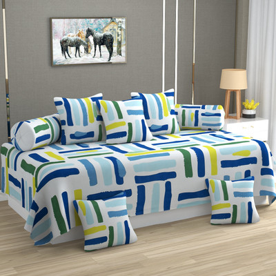 STEDO Cotton Geometric Diwan Set(White)
