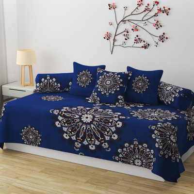 Flipkart SmartBuy Cotton Floral Diwan Set(Blue)
