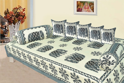 SkyKross Cotton Animal Diwan Set(Grey)