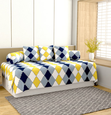 STEDO Cotton Geometric Diwan Set(Multicolor)