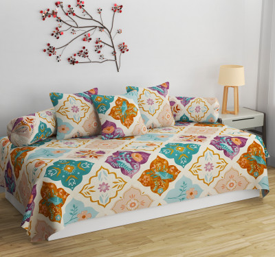 SHOMES Cotton Floral Diwan Set(Multicolor)