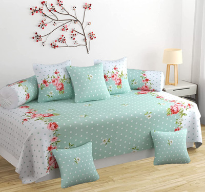 SQUBAFAB Cotton Abstract Diwan Set(Green)