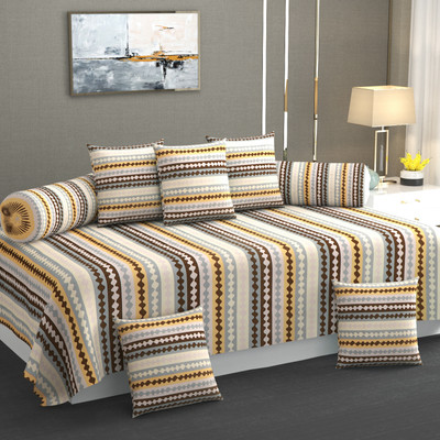 Amrange Polycotton Abstract Diwan Set(Multicolor)