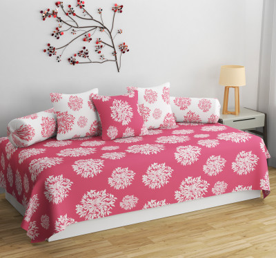 LOPUNNY Polycotton Polka Diwan Set(Pink)
