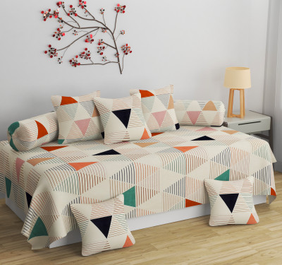 BELVOSTUM Polycotton Abstract Diwan Set(Multicolor)