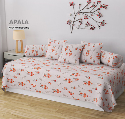 Apala Cotton Abstract Diwan Set(Peach)