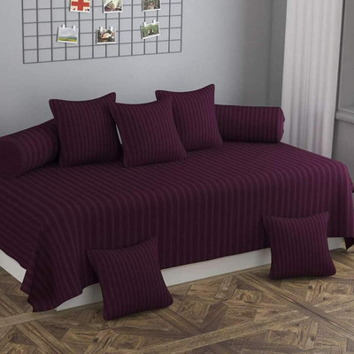 CASTIQA Satin Striped Diwan Set(Multicolor)